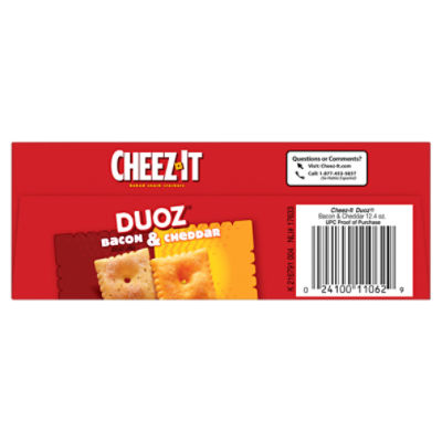 Cheez-It Duoz Bacon & Cheddar Baked Snack Crackers, 12.4 oz - The