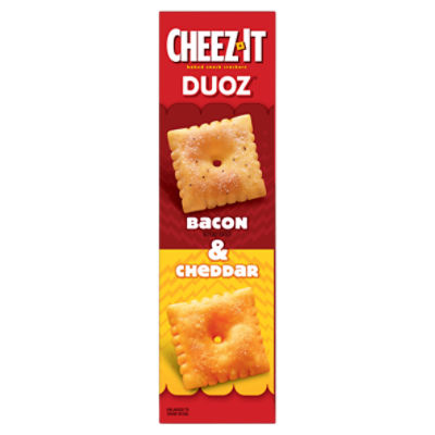Cheez-It Duoz Bacon & Cheddar Baked Snack Crackers, 12.4 oz - The