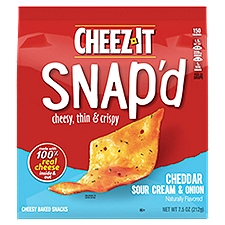 Cheez-It Snap'd Cheddar Sour Cream & Onion, Cheesy Baked Snacks, 7.5 Ounce