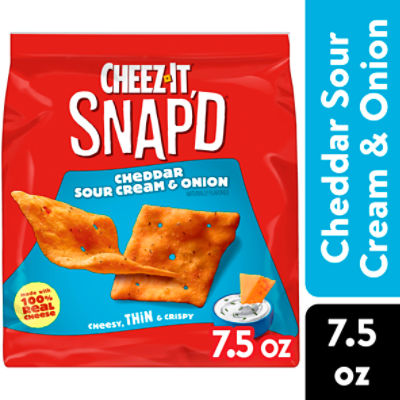 Cheez-It Snap'd Cheddar Sour Cream and Onion Cheese Cracker Chips, 7.5 oz