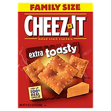 CHEEZ-IT Extra Toasty Baked Snack Crackers Family Size, 21 oz