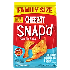 Cheez-It Snap'd Cheddar Sour Cream & Onion Cheesy Baked Snacks Family Size, 12 oz