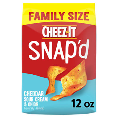 Cheez-It Snap'd Cheddar Sour Cream Onion Cheese Cracker Chips, 12 oz