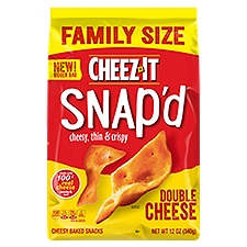 Cheez-It Snap'd Double Cheese Cheesy Baked Snacks Family Size, 12 oz