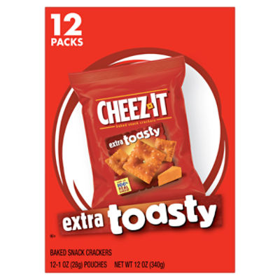 CHEEZIT Extra Toasty Baked Snack Crackers, 1 oz, 12 count