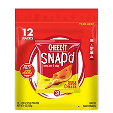 Cheez-It Snap'd Double Cheese Cheese Cracker Chips, 9 oz, 12 Count
