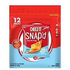 Cheez-It Snap'd Cheddar Sour Cream Onion Cheese Cracker Chips, 9 oz, 12 Count