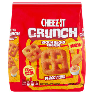 Cheez-It Crunch Kick'n Nacho Cheesy Baked Snacks, 6.5 oz, 6.5 Ounce