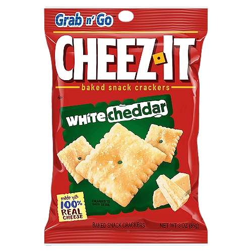 Cheez-It White Cheddar Baked Snack Cheese Crackers, 3 oz
