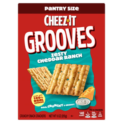 CheezIt Grooves Zesty Cheddar Ranch Crunchy Snack Crackers, 9 oz