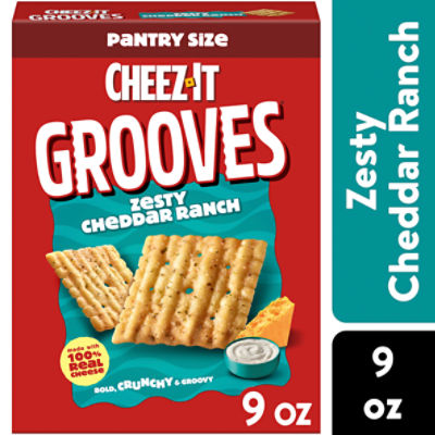 Cheez-It Grooves Zesty Cheddar Ranch Cheese Crackers, 9 oz