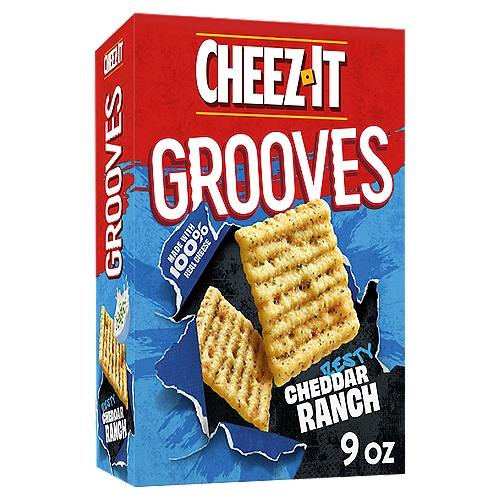 Cheez-It Grooves Zesty Cheddar Ranch Cheese Crackers, 9 oz