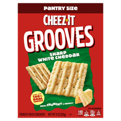 Cheez-It Grooves Sharp White Cheddar Crunchy Snack Crackers, 9 oz