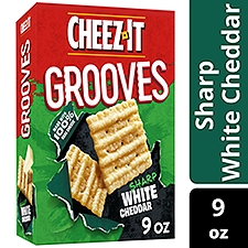 Cheez-It Grooves Sharp White Cheddar Cheese Crackers, 9 oz, 9 Ounce