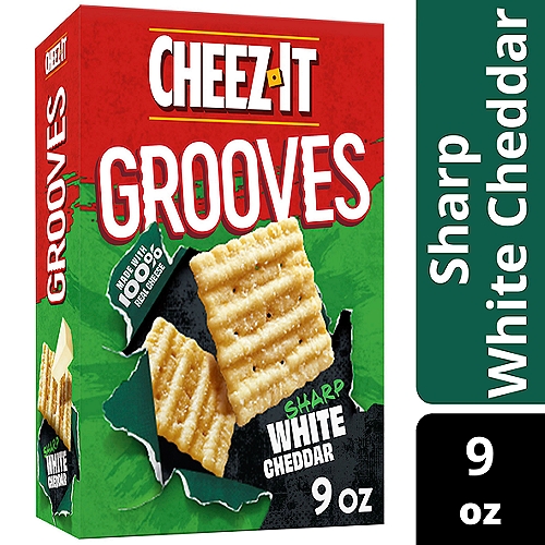 Cheez-It Grooves Sharp White Cheddar Cheese Crackers, 9 oz