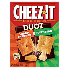 Cheez-It Duoz Sharp Cheddar & Parmesan, Baked Snack Crackers, 12.4 Ounce