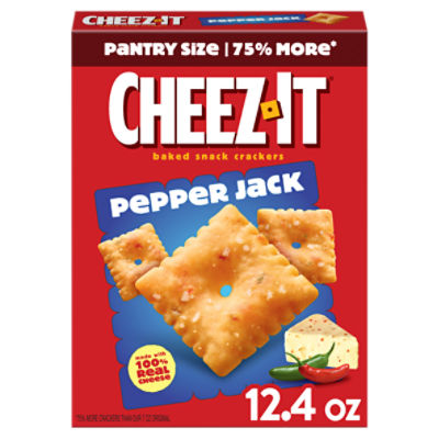 Cheez-It Pepper Jack Baked Snack Crackers Pantry Size, 12.4 oz
