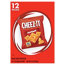 Cheez-It Cheese Crackers, Baked Snack Crackers, Original, 12oz Box, 12 Packs