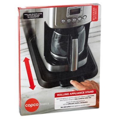 Copco Coffee Cab Rolling Countertop Small Appliance Stand, Black