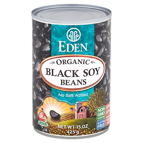 Eden Organic No Salt Added Black Soy Beans, 15 oz
USA Black Soy, Crown Prince of beans, soaked overnight and pressure cooked. Protein, fiber, magnesium, iron, zinc, with 4 grams of EFA's (good fat), 40 mg isoflavones. Kombu is for the best taste, digestion, & softness.