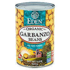 Eden Organic No Salt Added, Garbanzo Beans, 15 Ounce