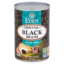 Eden Organic No Salt Added, Black Beans, 15 Ounce