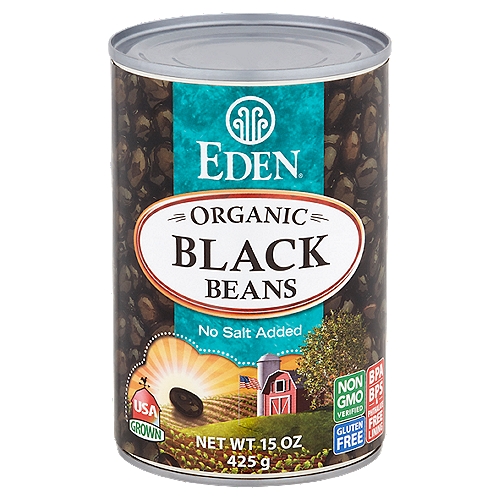 Eden Organic No Salt Added Black Beans, 15 oz
Eden USA Black Turtle Beans soaked overnight and pressure cooked with no chemicals added. Kombu is for the best taste, to soften, and help to assimilate. Protein, fiber, B vitamins, iron, magnesium, and zinc.
Eden BPA, BPS, & phthalate free cans, the safest since 1999.