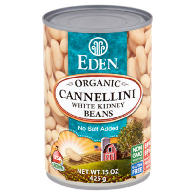 Eden Organic No Salt Added Cannellini White Kidney Beans, 15 oz