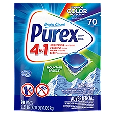 Purex Mountain Breeze 4in1 Concentrated Detergent, 70 count, 37.0 oz