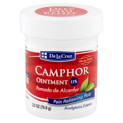 De La Cruz Camphor Pain Relieving Rub Ointment, 2.5 oz