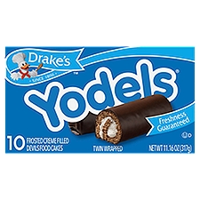 Drake's 5 Twin Packs Yodels Frosted Creme Filled Devils Food Cakes 10 ea, 11 Ounce