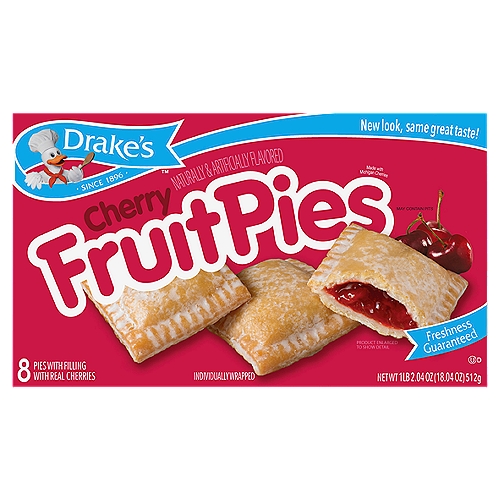 Drake's Cherry Fruit Pies, 8 count, 18.04 oz