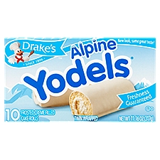 Drake's Alpine Yodels Cake Rolls, Twin Wrapped Frosted Creme Filled, 11.16 Ounce
