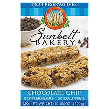Sunbelt Bakery Chocolate Chip Chewy Granola Bars, 10 count, 10.56 oz