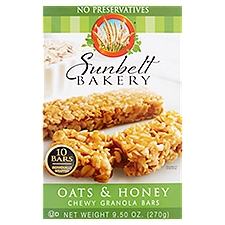 Sunbelt Bakery Oats & Honey Chewy Granola Bars, 10 count, 9.50 oz
