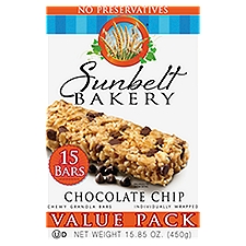 Sunbelt Bakery Chewy Value Pack Chocolate Chip Granola Bars 15 15 ea Box, 15.85 Ounce