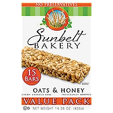 Sunbelt Bakery Value Pack Chewy Oats & Honey Granola Bars 15 bars 15 ea Box, 14.26 Ounce