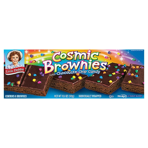 McKee Little Debbie Cosmic Brownies with Chocolate Chip Candy, 6 count, 13.1 oz