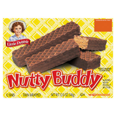 Little Debbie Nutty Buddy Wafers with Peanut Butter, 12 count, 12.0 oz