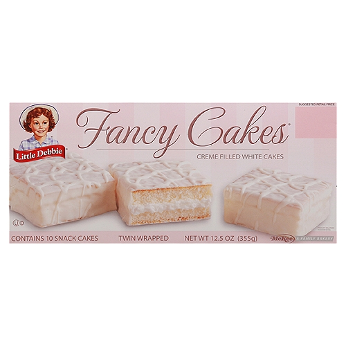 Little Debbie Fancy Cakes Creme Filled White Cakes, 10 count, 12.5 oz