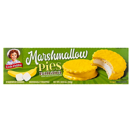Little Debbie Banana Marshmallow Pies Sandwich Cookies, 8 count, 12.10 oz