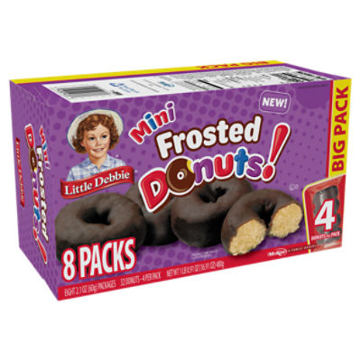 Little Debbie Mini Frosted Donuts Big Pack, 2.1 oz, 8 count
