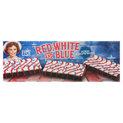 McKee Red, White and Blue Iced Brownies 6 ea