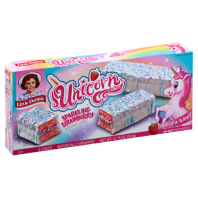 Little Debbie Sparkling Strawberry Unicorn Cakes, 8 count, 12.15 oz