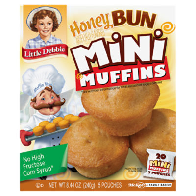 Little Debbie 4 Pouches Honey Bun Muffins 5 ea