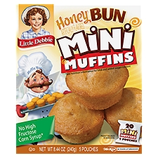 Little Debbie 4 Pouches Honey Bun Muffins 5 ea, 8.44 Ounce