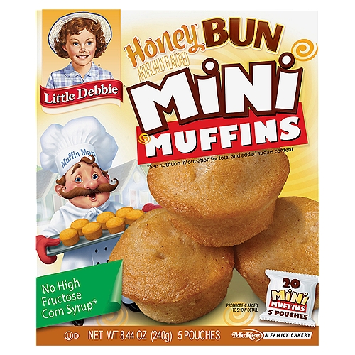 Little Debbie 4 Pouches Honey Bun Muffins 5 ea