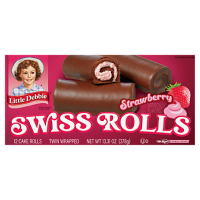 Snack Cakes, Little Debbie Family Pack Strawberry Swiss Rolls