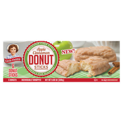McKee Little Debbie Apple Cinnamon Donut Sticks, 6 count, 9.08 oz
