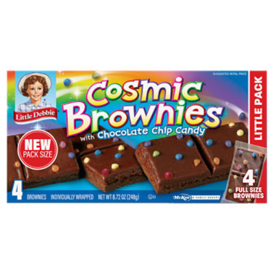 McKee Little Debbie Cosmic Brownies with Chocolate Chip Candy Little Pack, 4 count, 8.72 oz